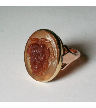 Anello oro Fauno corniola anni '50