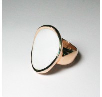 Anello oro con Agata Bianca