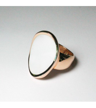 Anello oro con Agata Bianca